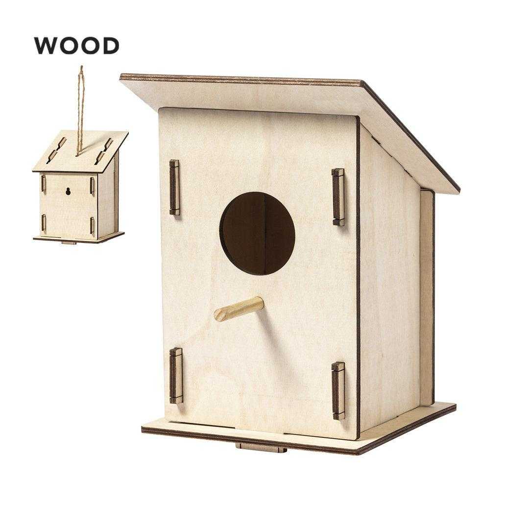 Maison d'oiseau en bois publicitaire
