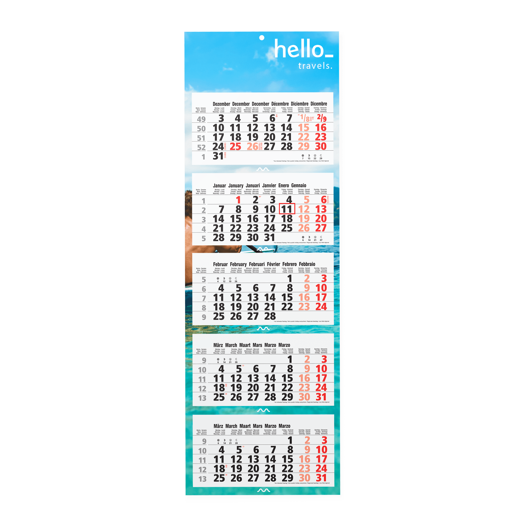 Calendriers 5 mois Maxi compact